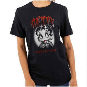 Betty Boop Oop a Doop Biker Cartoon Womens Graphic T Shirt Tees Brisco Brands - 1 of 4