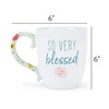 Elanze Designs So Very Blessed Floral Blue 13 ounce Ceramic Coffee Mug - 4 of 4