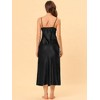 cheibear Women's Spaghetti Strap Nightdress Cami Satin Pajama Dress - 3 of 4