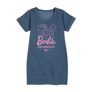 - Barbie - The Dreamhouse 60th Anniversary Graphic Short Sleeve Fleece Dress - 1 of 3