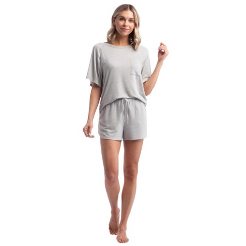 Softies Dream Slouchy Tee Top With Shorts Lounge Set Heather Grey, Small :  Target