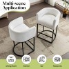 27.5" Counter Height Stools with Barrel Back and Arms,Modern Bar Stools Set of 2, Upholstered Seat Linen Kitchen Island Chair-Maison Boucle - 2 of 4