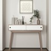 Lirago,39.4"L*13.77"W*29.52"H,Natural Wood Console Table with 2 Sliding Doors - Entryway Sofa Table with Storage & Wood Legs - 3 of 4