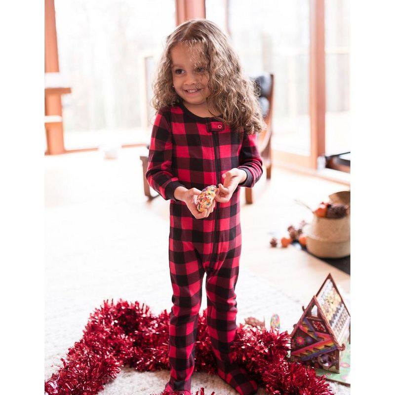 Leveret Footed Cotton Plaid Christmas Pajama, 2 of 3