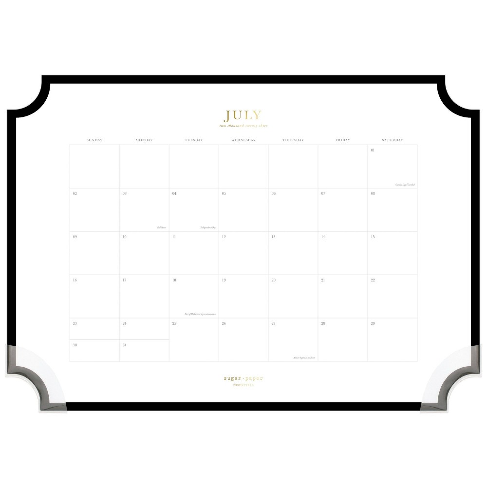 Sugar Paper Essentials 2023-24 Academic Deskpad Calendar 22"x15.625" White