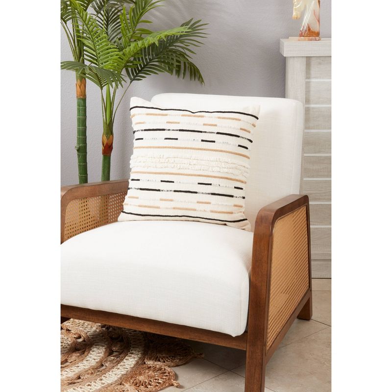 Twisted Cord Throw Pillow Cover Ivory/Brown - Saro Lifestyle, 4 of 5