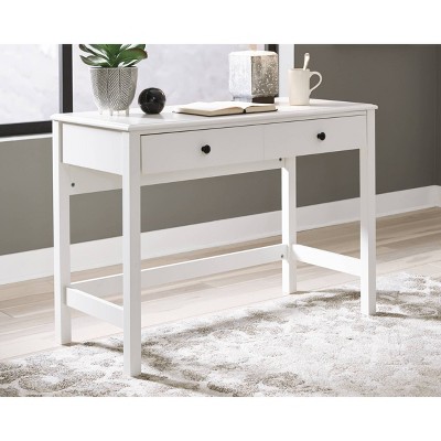 Transitional White Home Office Desk with Storage Drawer