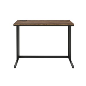 GlasFlength Desks Metal Frame Rustic Computer Desk Gaming Desk Home Office Desk Simple Design for Small Spaces, Black, 47"*24"*30" - 1 of 4