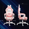 Cute Racing Gamer Chair, Faux Leather Gaming Chair with Footrest, Headrest and Lumbar Support - 3 of 4
