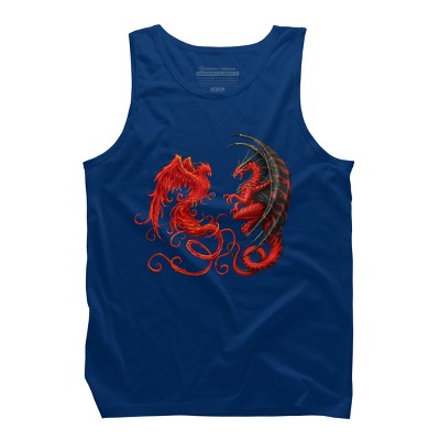 Men's Design By Humans Phoenix vs Dragon By chriskar Tank Top