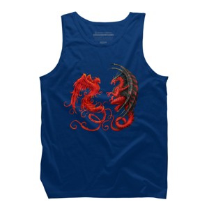 Men's Design By Humans Phoenix vs Dragon By chriskar Tank Top - 1 of 3