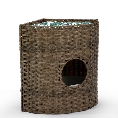 Sevobal Pet Training Pads and Potties Hidden Smelless Cat Litter Box Enclosure with Waterproof Litter Bag and PP Mat, Brown, 16.9"*16.9"*22.4"