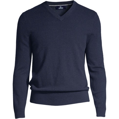 Lands End Men s Tall Fine Gauge Cashmere V neck Sweater 2x