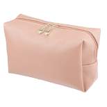 Unique Bargains PU Leather Waterproof Makeup Bag Cosmetic Case Makeup Bag for Female S Size Pink 1 Pcs