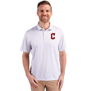 Cleveland Guardians1 Cutter & Buck Pike Eco Symmetry Print Stretch Recycled Mens Big & Tall Polo - 1 of 1