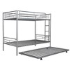 Gulches Twin-Over-Twin Metal Bunk Bed With Trundle,Can be Divided into two beds,No Box Spring needed ,White - 4 of 4