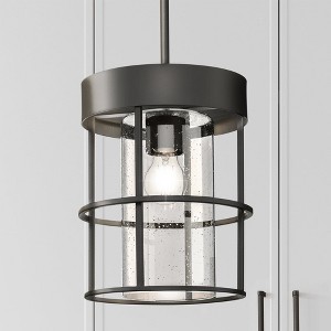 Urban Ambiance Luxury Modern Indoor Pendant,  12-3/8''H x 9-1/2"W x 9-1/2''D,  Matte Black Finish, UHP4497 - 1 of 4