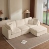 110'' Cloud Sectional Sofa with L-Shaped Convertible Design, Ottoman, and Seven Throw Pillows ¨C No Assembly Required - 3 of 4