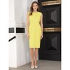 INSPIRE CHIC Women's Office Pleated Round Neck Work Sleeveless Sheath Pencil Dresses - 3 of 4