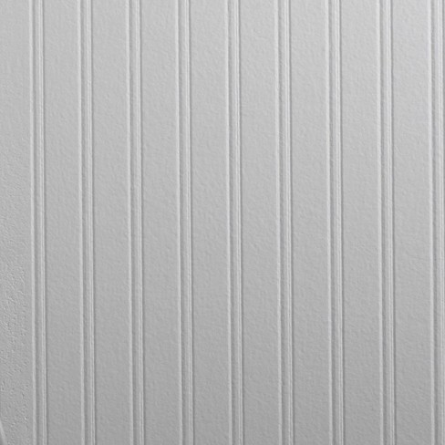 Bead Board White Paintable Prepasted Wallpaper : Target