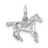 Black Bow Jewelry 14k White Gold Mini Polished Horse Charm - 3 of 4
