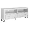 Monarch Contemporary Entertainment Center TV Stand w/ Storage, White (2 Pack) - 2 of 4