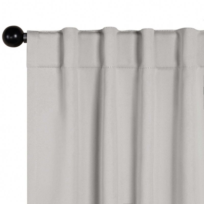 Classic Modern Solid Room Darkening Semi-Blackout Curtains, Rod Pocket/ Back Tabs, Set of 2 by Blue Nile Mills, 2 of 6