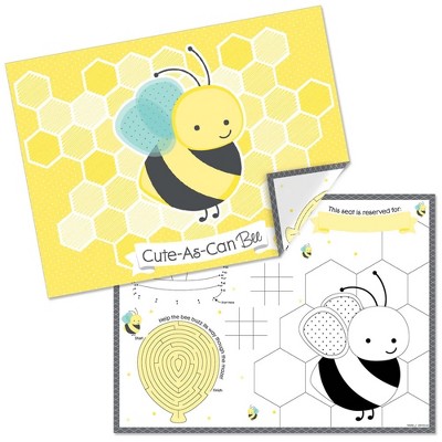 Big Dot of Happiness Honey Bee - Paper Birthday Party Coloring Sheets - Activity Placemats - Set of 16