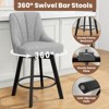 Gikpal Swivel Bar Stools with Backs, 24" Counter Height Bar Stools, Fabric Upholstered Counter Bar Stools with Solid Wood Legs for Kitchen Island - 4 of 4