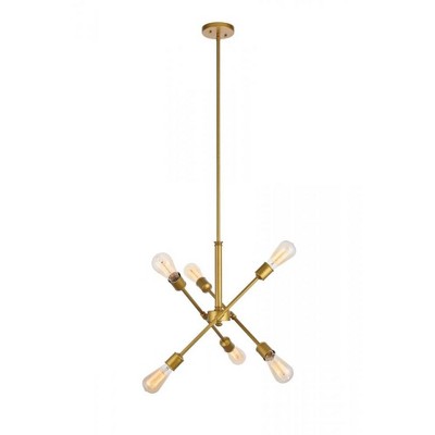 Elegant Lighting Axel 6 Lights Brass Pendant