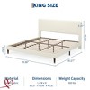 Modern Twin/Full/Queen/KING Bed Frame with Upholstered Headboard and Strong Metal Slats Support, No Boxing Spring Needed - 2 of 4