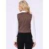 INSPIRE CHIC Women's Vintage Plaid V Neck Single Breasted Sleeveless Vest - 3 of 4