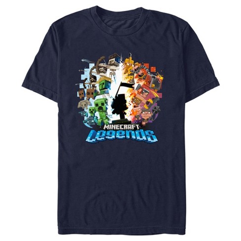Men's Minecraft Legends Heroes And Villains T-shirt - Navy Blue - X ...