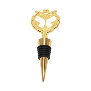 Unique Bargains Bottle Stoppers Zinc Alloy PTR Gold Tone Black 4.13"x1.57"x0.79" 1Pcs - 1 of 3