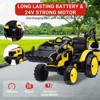 Ride on Tractor with 3-in-1 Functions, 24v Kids Electric Construction Vehicle, Excavator & Bulldozer Play, Remote Control, EVA Tires, LED Lights - 2 of 4