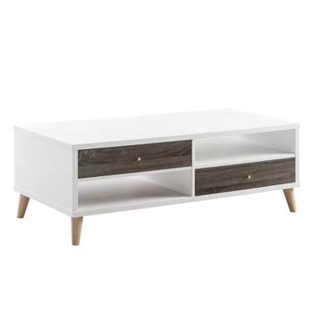 Weller Transitional Two Drawers Coffee Table Dark Gray/White - HOMES: Inside + Out