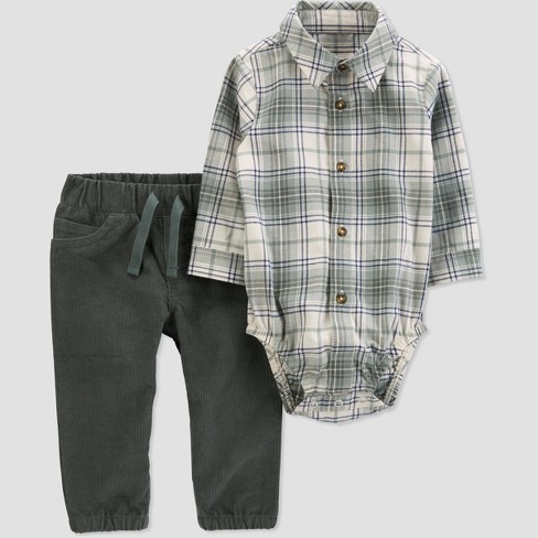 Carter's Just One You®️ Baby Boys' Plaid Top & Bottom Set - Green/Brown -  ShopStyle