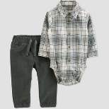 Carter's Just One You®️ Baby Boys' Plaid Top & Pants Set - Green