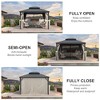 PURPLE LEAF Permanent Hardtop Gazebo Aluminum Gazebo with Galvanized Steel Double Roof for Patio Lawn and Garden with Curtains and Netting - 3 of 4