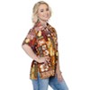 LA LEELA Button Down Shirt Floral Summer Beach Party Colorful Shirt Hawaiian Blouse Short Sleeve Vacation Dress Tee Shirts - 3 of 4