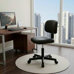 AZL1 Life Concept Computer Office Desk Chair with Thick Cushion Sturdy Base Adjustable Height Armless for Home Office, 18.5"*27.1"*33.8" - 1 of 4
