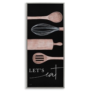 Stupell Industries Let's Eat with Kitchen Utensils, 10" x 24" - 1 of 4