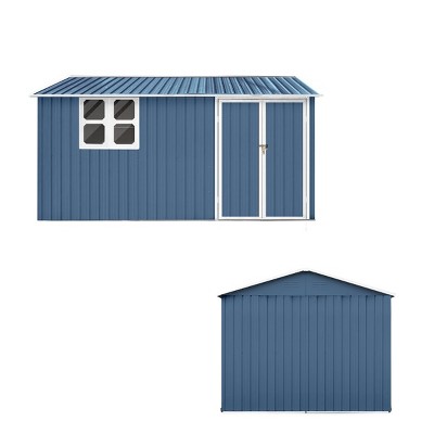 Metal Metal garden sheds outdoor storage sheds blue with window Blue