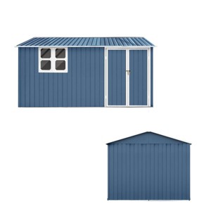 Metal Metal garden sheds outdoor storage sheds blue with window Blue - 1 of 4