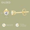 Gilded Lab-Grown Diamond Stud Earrings for Women | 925 Sterling Silver Studs and 14KT Gold 925 Plated Silver | Hypoallergenic Fine Jewelry - 4 of 4