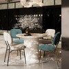 5 PCS Modern Space-Saving Dining Set, Dining Table with MDF Top and Bamboo Legs, Metal Frame Chairs with Polyester Cushion-Coolbibila - 2 of 4
