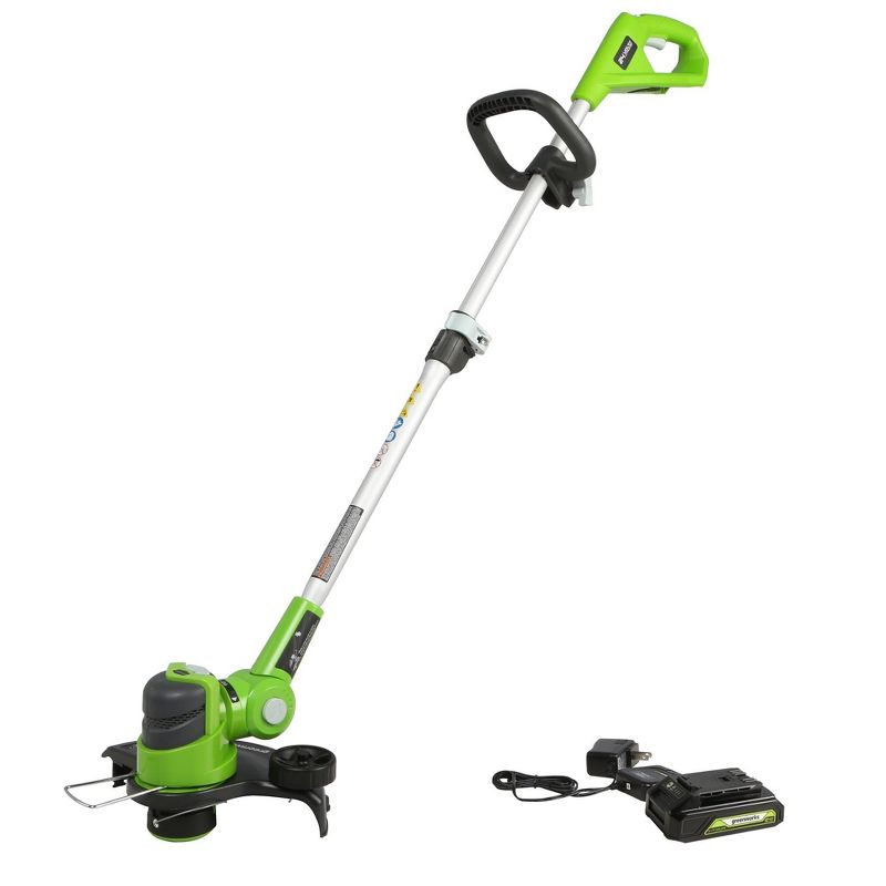 Greenworks POWERALL 12&#34; 24V Cordless String Trimmer Edger Kit with 2.0Ah Battery and Charger, 1 of 13