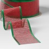 15' Christmas Nostalgic Noel Premium Ribbon Red with Green Trim - Wondershop™ - 3 of 3