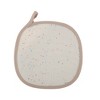 Unique Bargains Pot Holders Wavy Textured Cotton Square Silicone Cotton Cloth Beige - 2 of 4