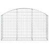 vidaXL Arched Gabion Basket - Decorative and Practical Outdoor Addition, Durable Galvanized Iron, Easy Assembly, 59.1"x11.8"x31.5"/39.4" Dimensions - 3 of 4